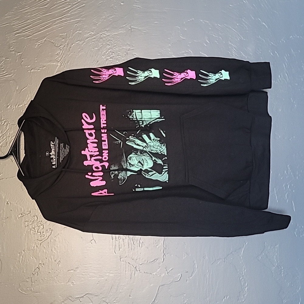 NWOT Nightmare on Elm Street Pink/Blue Decal Hoodie